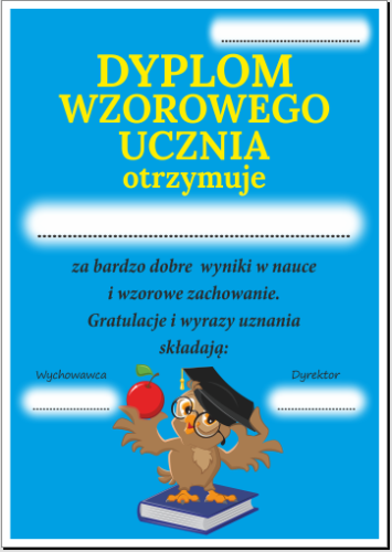 Dyplom wzorowego ucznia