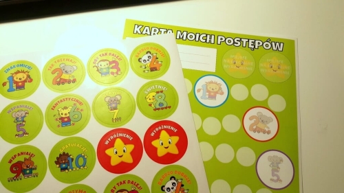 pakiet motywacyjny naklejki zwierzaczki liczby