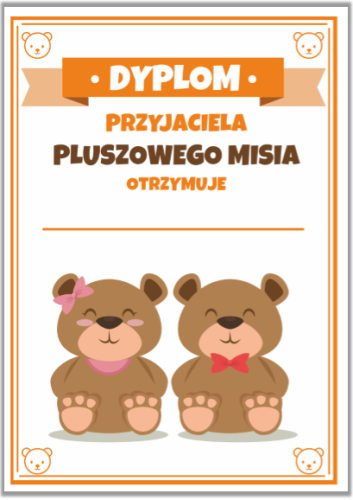 dyplom dzień pluszowego misia