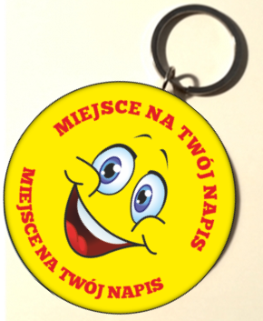 Breloczek "Uśmiechnięta buźka" (rozmiar 58mm) + twoje napisy 