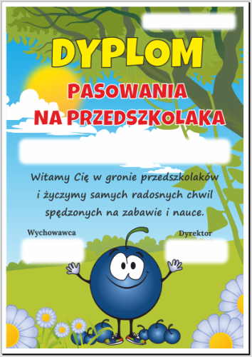 Dyplom Pasowanie na Przedszkolaka - Jagoda