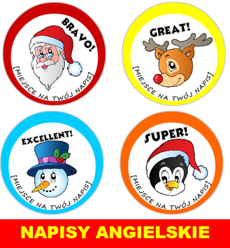 naklejki z mikołajem angielskie
