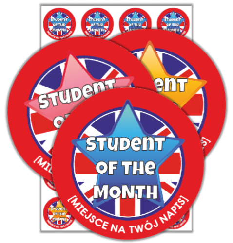 Naklejki dla dzieci w języku angielskim "Student of the month"