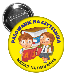 Przypinka pasowanie na czytelnika  