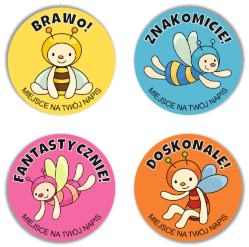Naklejki dla dzieci z pszczółkami.