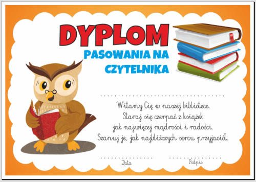 Dyplom pasowania na czytelnika