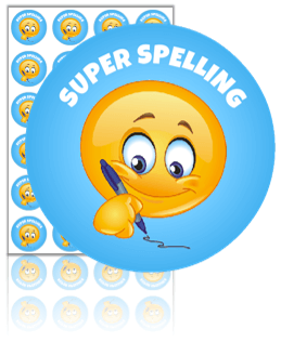 Naklejki "SUPER SPELLING" (40mm, 24 szt.)