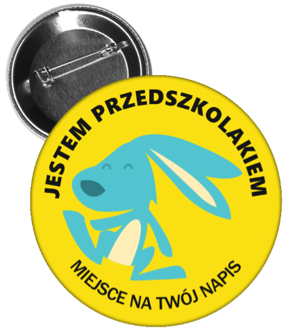 Przypinka jestem przedszkolakiem zajączek/królik.