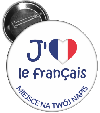 Przypinka J. francuski - J'aime le français