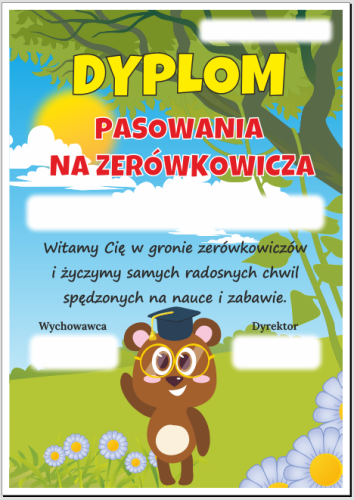 Dyplom pasowania na zerówkowicza
