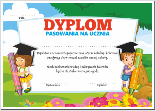 Dyplom pasowania na ucznia