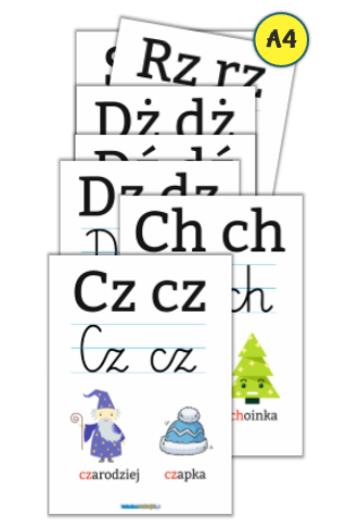 plansze edukacyjne dwuznaki a4
