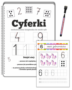 Książka CYFERKI - do nauki cyfr (10 strony + pisak)