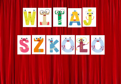 dekoracja literki witaj szkoło A4