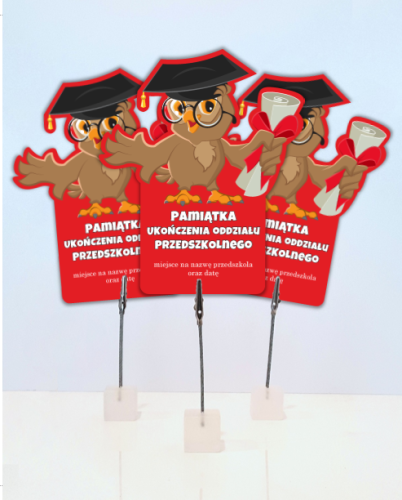 Pamiątka ukończenia oddziału przedszkolnego sowy stojaczek na upominek.png