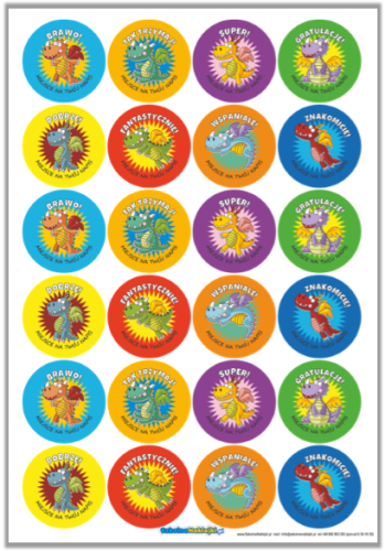 Naklejki Smoki - Arkusz