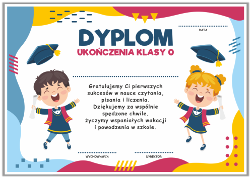 Dyplom: Ukończenia klasy 0 (wzór 11)