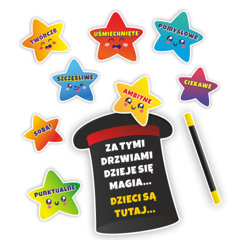 dekoracja na drzwi za tymi drzwiami dzieje się magia