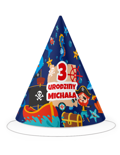 czapeczki urodzinowe personalizowane PIRACKIE