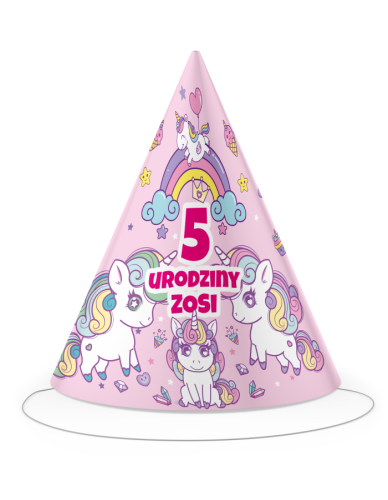 czapeczki urodzinowe JEDNOROŻCE