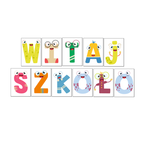 dekoracja literki witaj szkoło A4