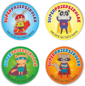 Naklejki motywacyjne dla superprzedszkolaka