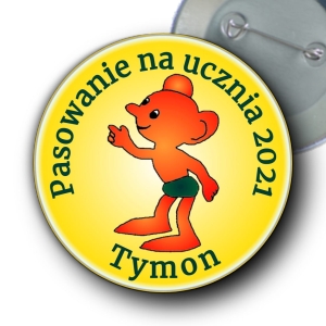 Przypinka ⌀ 58 mm zaprojektowana przez klienta