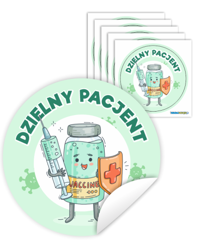 Naklejki Dzielny Pacjent - SZCZEPIONKA