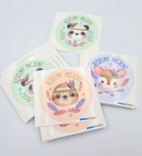 naklejki dzielny pacjent indiańskie zwierzątka.jpg