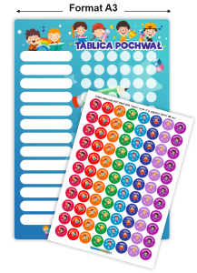 Tablica Pochwał "Dzieci 2" + naklejki  