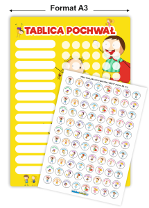 Tablica Pochwał "Dzieci" + naklejki 