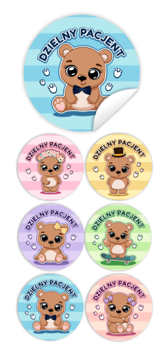 Naklejki Dzielny Pacjent w woreczkach - MISIE