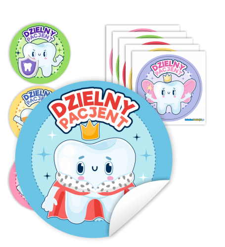 Naklejki Dzielny Pacjent w woreczkach - ZĄBKI