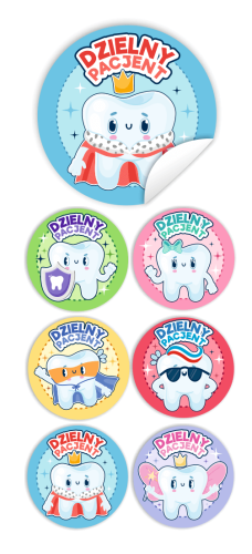 Naklejki Dzielny Pacjent w woreczkach - ZĄBKI