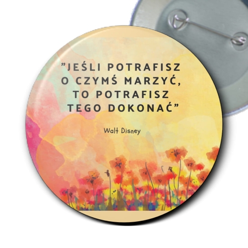 Przypinka ⌀ 58 mm zaprojektowana przez klienta
