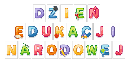 Literki do dekoracji: "DZIEŃ EDUKACJI NARODOWEJ"