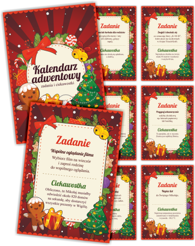 Zadania i ciekawostki kalendarz adwentowy