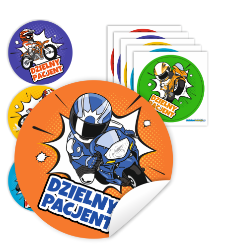 Naklejki Dzielny Pacjent w woreczkach