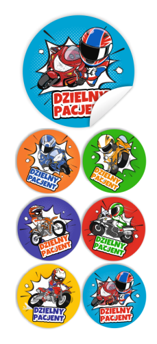 Naklejki Dzielny Pacjent w woreczkach