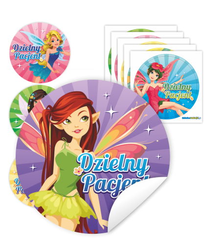 Naklejki Dzielny Pacjent w woreczkach