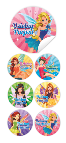 Naklejki Dzielny Pacjent w woreczkach