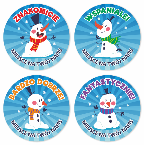 Naklejki "Zimowe Bałwanki"