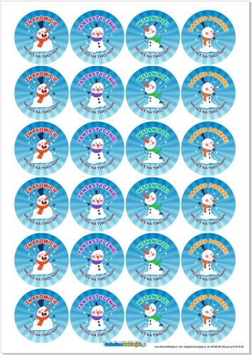 Naklejki "Zimowe Bałwanki"