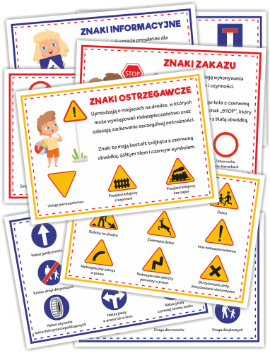 Plansze edukacyjne "Znaki drogowe"