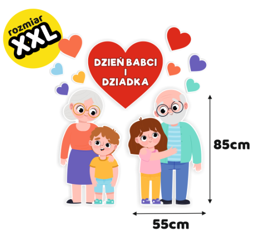 Dekoracja Dzień Babci i Dziadka (rozmiar XXL)