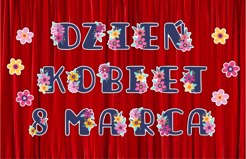 Dekoracja napis: DZIEŃ KOBIET - 8 MARCA