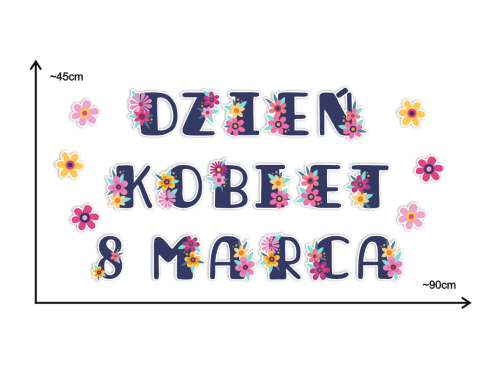 Dekoracja napis: DZIEŃ KOBIET - 8 MARCA