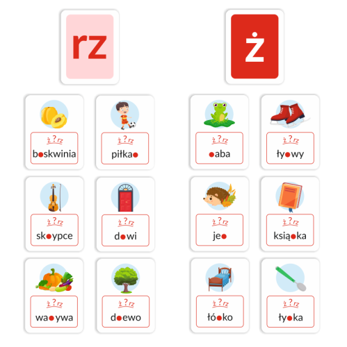 karty ortograficzne do nauki rz ż