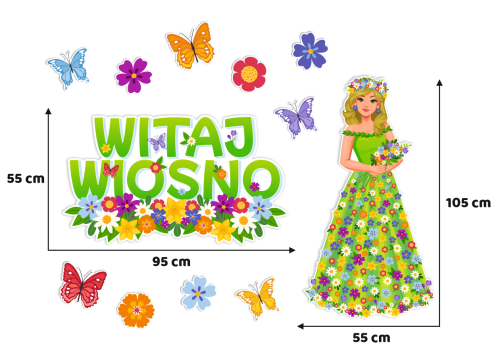 Dekoracja wiosenna - Pani Wiosna XXL