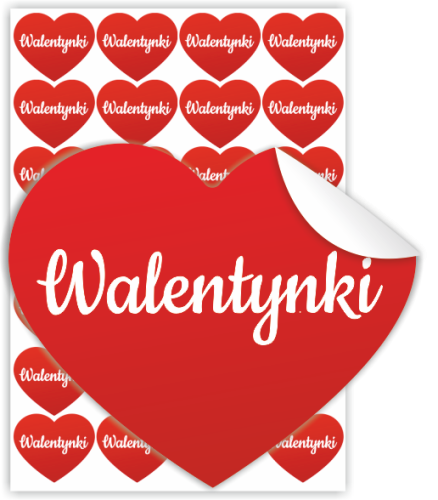 Naklejki Serduszka WALENTYNKI (47x40mm, 28 szt.)